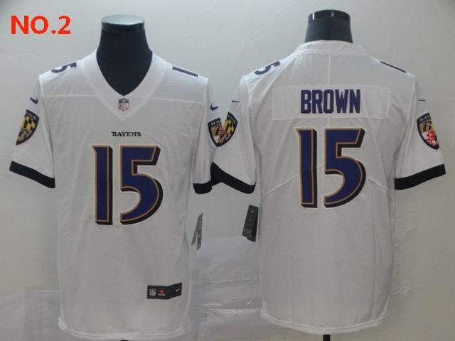 Men's Baltimore Ravens 15 Marquise Brown Jesey NO.2;